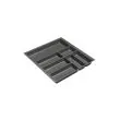 Bestikindsats til M60 skuffeskab - Mørk Grå Plast - Ca. mål D:472 x B:519 x H:52mm - Skabsdesign.dk