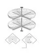 Karrusel til vinkel hjørneskab med 2 kurve - Ø690mm