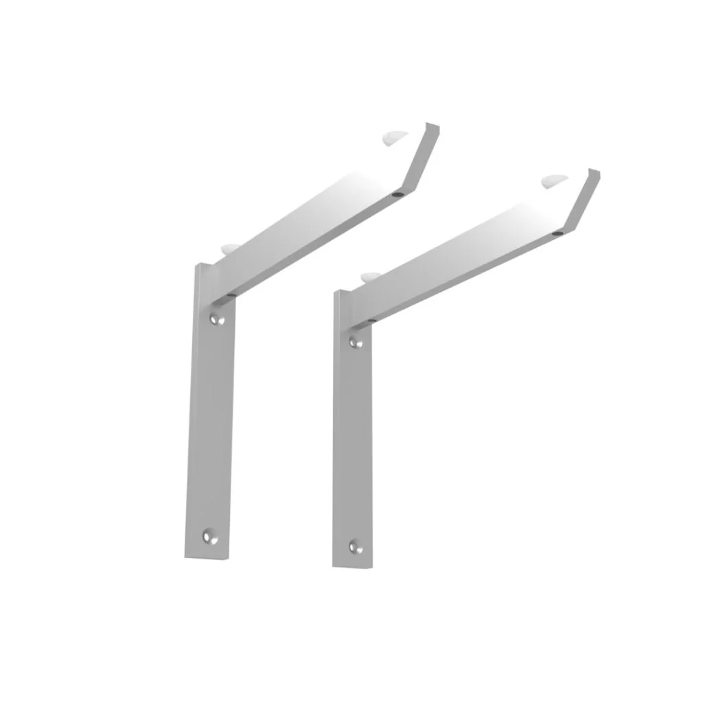 Hyldeknægt - 180 x 240mm - Aluminium - sæt med 2 stk. - Slimline - Velegnet til glashylder - skabsdesign.dk