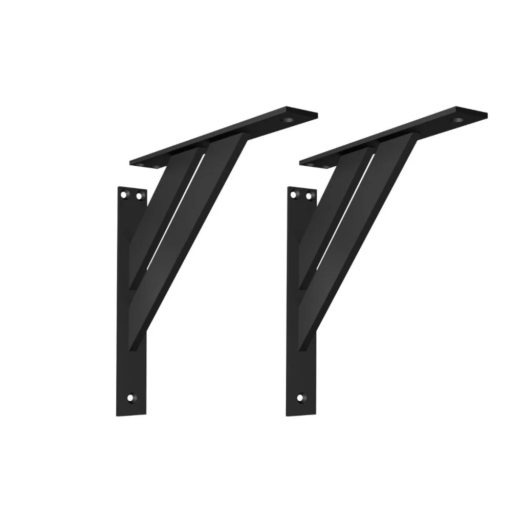 Hyldeknægt - 240 x 240mm - Sort mat lakeret aluminium - sæt med 2 stk. - skabsdesign.dk