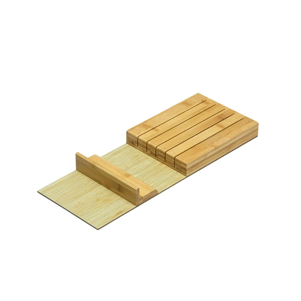 Knivholder indsats Ca. mål. 452x171x43mm Bambus Hvidpigmenteret - Skabsdesign.dk