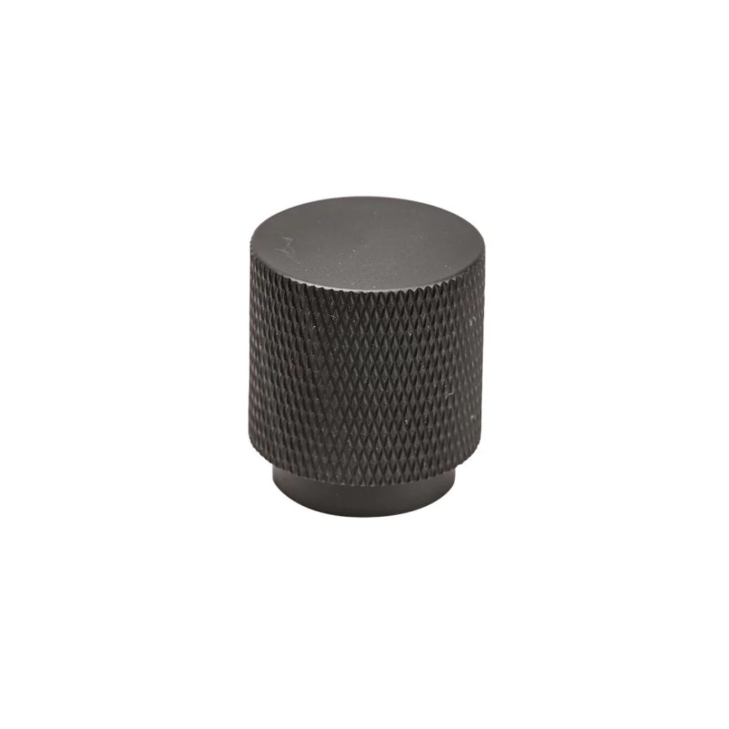 Knopgreb Ø25/Ø20mm M4x8-10 aluminium anodiseret sort Riflet Inkl. skrue - Skabsdesign.dk