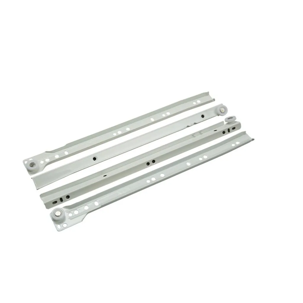 Skuffeskinner - Rulleløb - 500x0,9mm Stål malet hvid