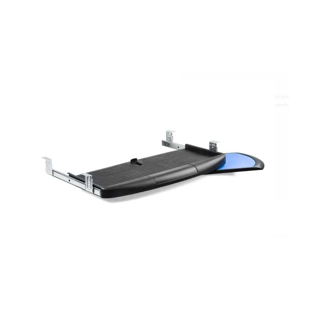 Tastaturudtræk i sort plast - inkl. justerbar metal udtræks skinner og Mouse pad - Skabsdesign