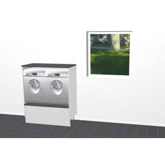 Bryggersmøbel 123,2cm - Hvid mat folie låge - Byg selv