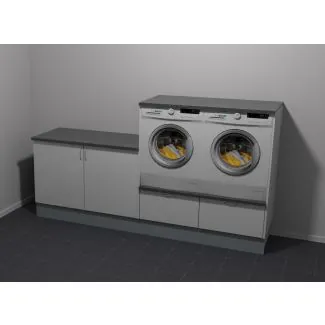 Bryggersmøbel 243,2cm - Hvid mat folie låge 