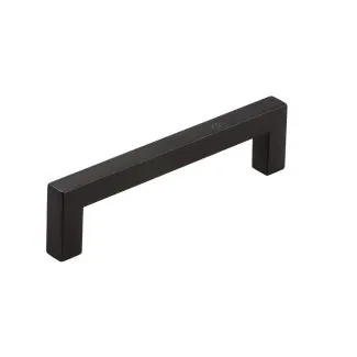 Malet sort greb 128 mm Pose med 1 stk lnkl. skruer - 10x10mm - Skabsdesign.dk