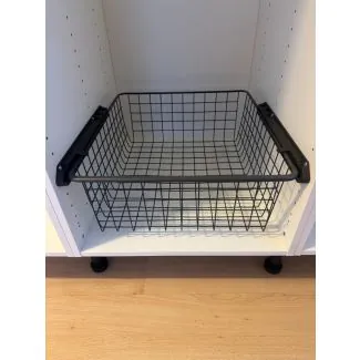 Trådkurv til M50 skab - Højde 18,5cm - Inkl. Skinner - 1 Kurv - Farve  Antracit - Skabsdesign.dk