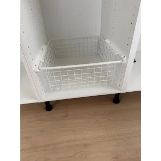 Trådkurv til M50 skab - Højde 18,5cm - Inkl. Skinner - 1 Kurv - Farve  Hvid - Skabsdesign.dk