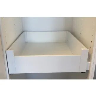 Udtræksbakke hvid - Til M50 skab - Indv. bredde: 468mm H:118mm - Inkl. skinner og afstandsstykke - ULTRABOX - Skabsdesign.dk