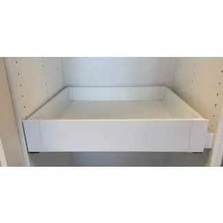 Udtræksbakke hvid - Til M60 skab - Indv. bredde: 568mm H:86mm - Inkl. skinner og afstandsstykke - ULTRABOX - Beregn din pris