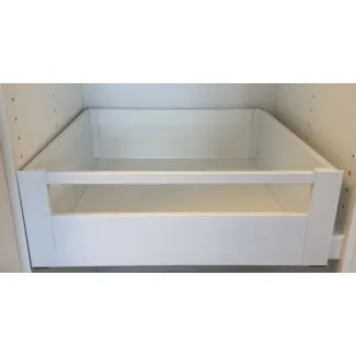 Udtræksbakke hvid - H:167mm på mål - Inkl. skinner og afstandsstykke - ULTRABOX - Beregn din pris - Skabsdesign.dk