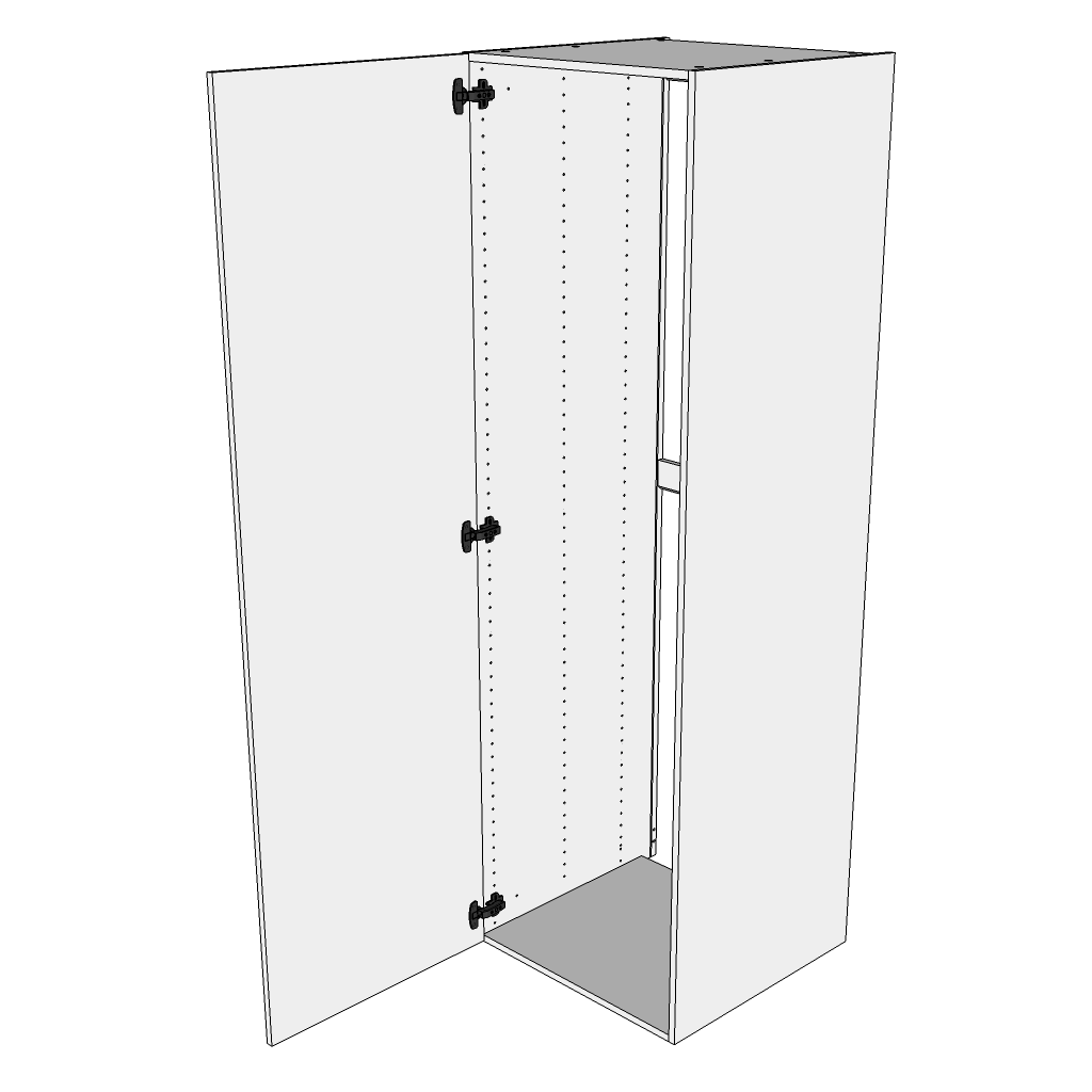 Indbygningsskab til køl 60 cm med låge - Roma Hvid Mat Folie