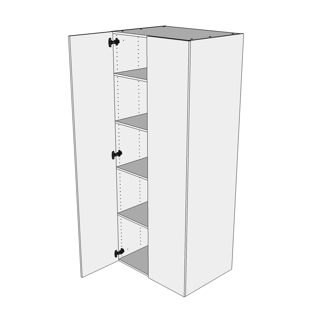 Hyldeskab 80 cm med 4 hylder og 2 låger - Roma Hvid Mat Folie
