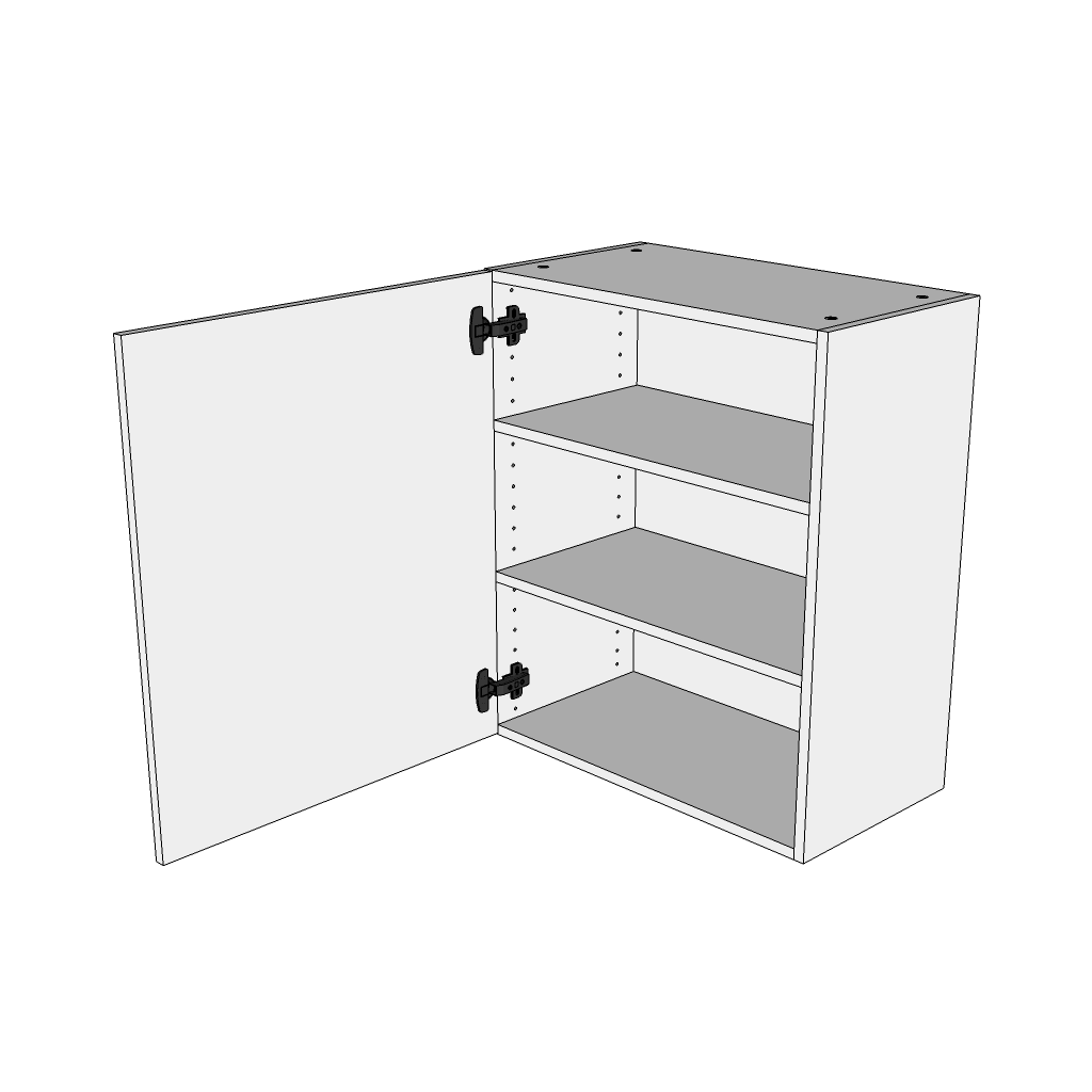 Overskab 40 cm med 2 hylder og låge - Roma Hvid Mat Folie
