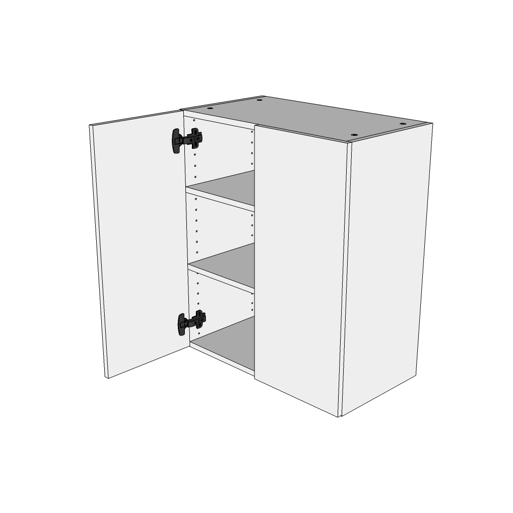 Overskab 60 cm med 2 hylder og 2 låger - Pisa Hvid mat folie med udskæringer