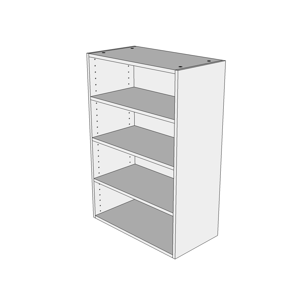 Høj overskab 50 cm med 3 hylder