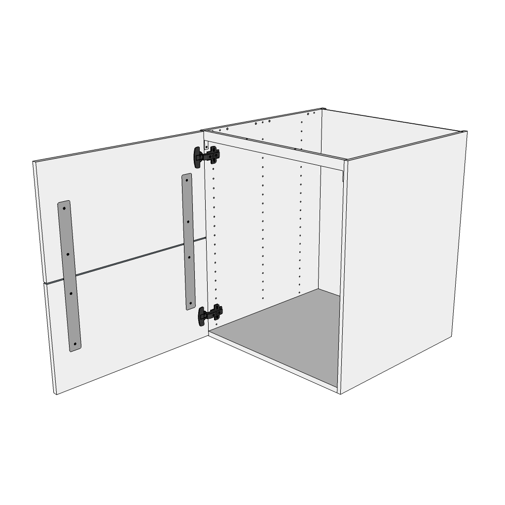 2 skuffelook - Vaskeskab 60 cm med affaldsstativ og låge - Roma Hvid Mat Folie