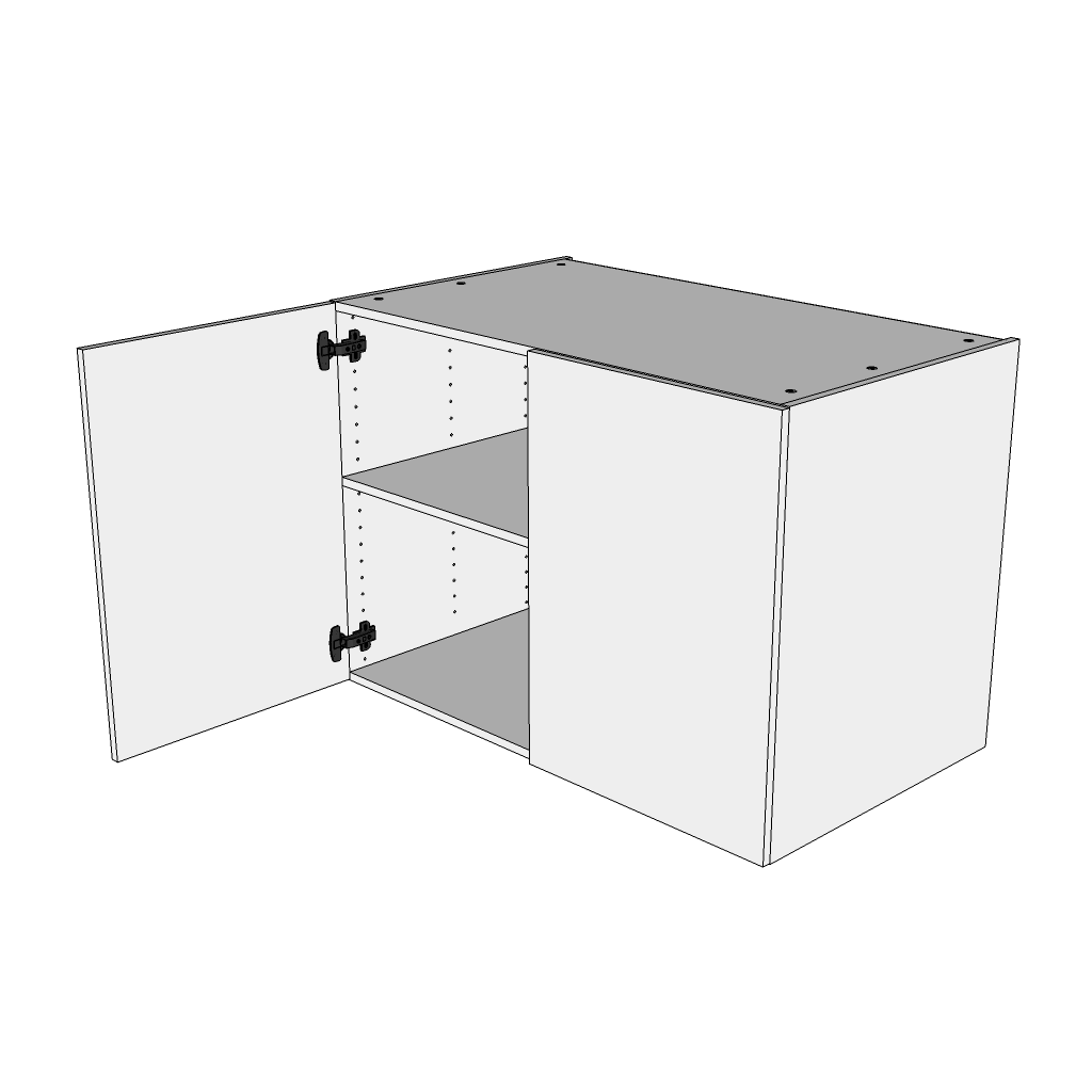 Underskab 100 cm med hylde og 2 låger - Pisa Hvid mat folie med udskæringer