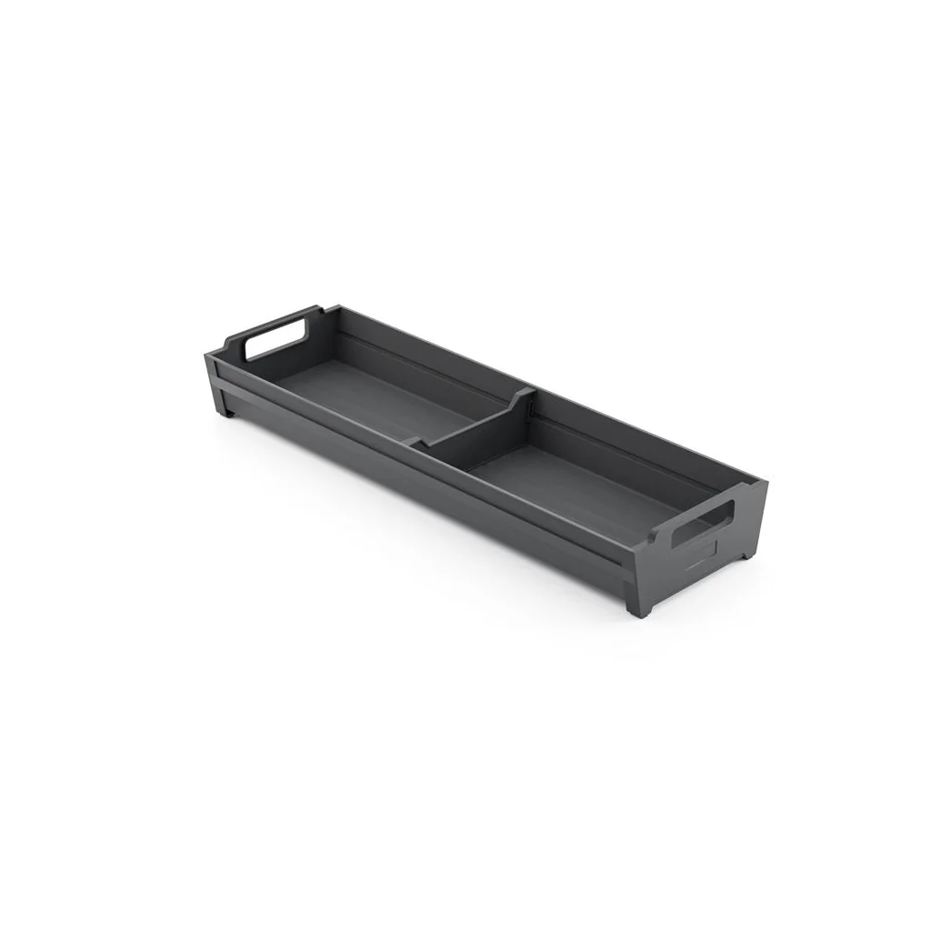 Bestikindsats med 2 rum  (470x150x65 mm) Antracit  - Skabsdesign.dk