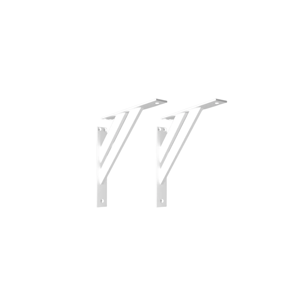 Hyldeknægt - 240 x 240mm - Hvid lakeret aluminium - sæt med 2 stk. - skabsdesign.dk