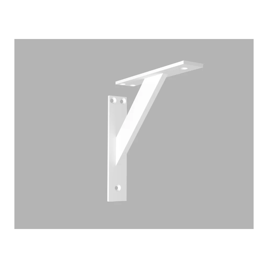 Hyldeknægt - 180 x 180mm - Hvid lakeret aluminium - sæt med 2 stk. - Skabsdesign.dk