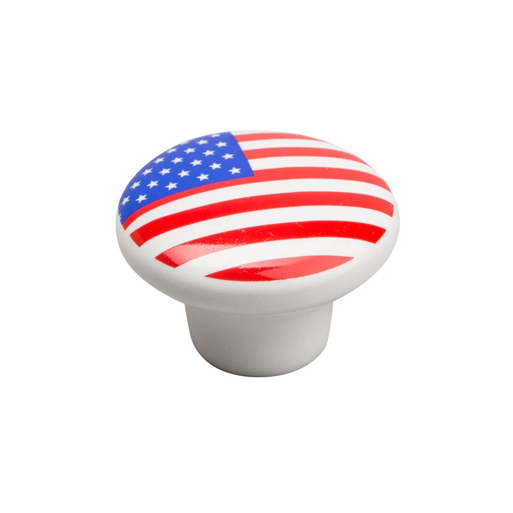 Knopgreb porcelæn malet hvid - USA - Ø38  Inkl. skrue. - Skabsdesign.dk