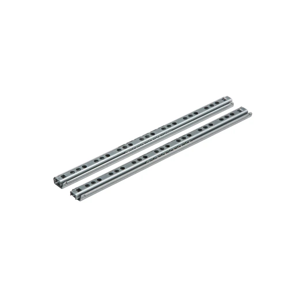 Kugleløb 17mm 246x17x1mm stål elg. Metalslæde - Skabsdesign