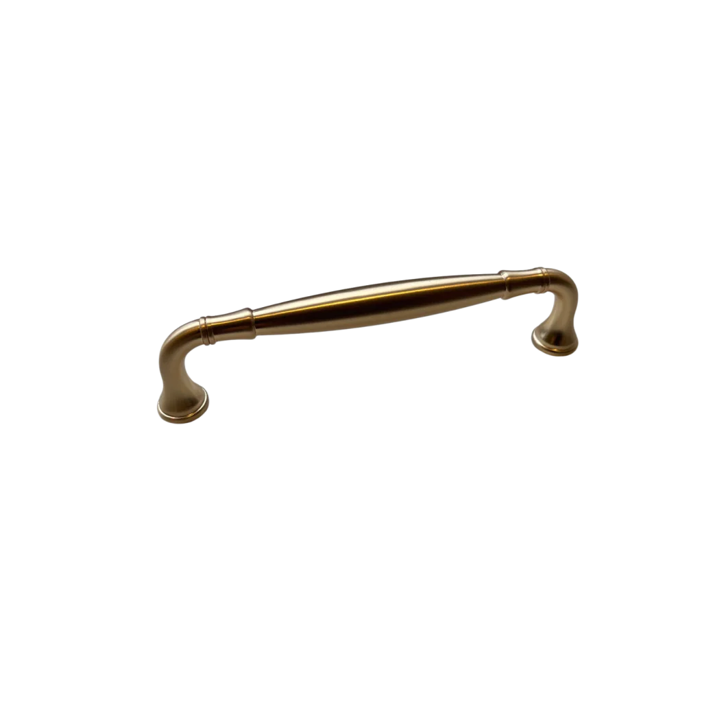 Malet ARTESI greb cc 128 mm - Børstet guld look - Pose med 1 stk - Inklusiv skruer - Skabsdesign.dk