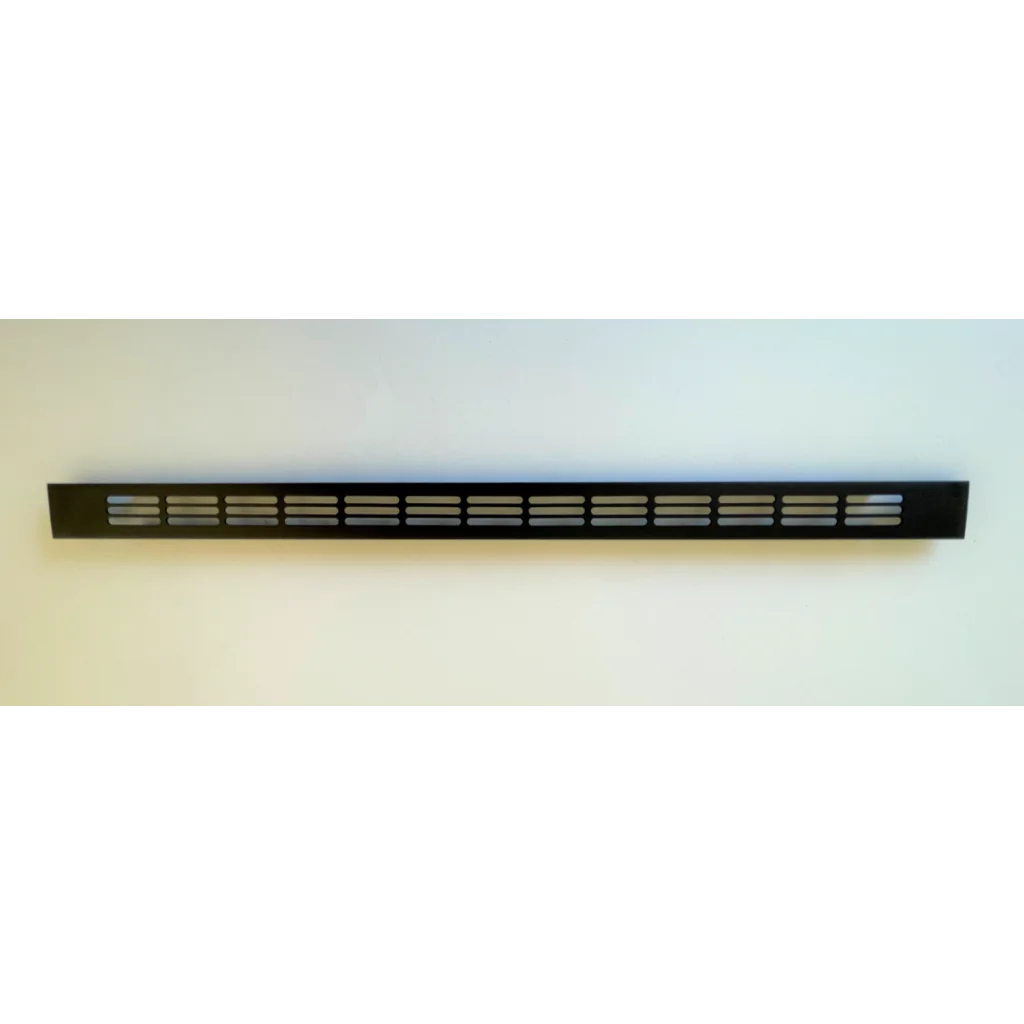 Ventilationsrist - Udluftningsrist Alu malet sort - H:23,5 x L:375mm - Lille model - Skabsdesign.dk