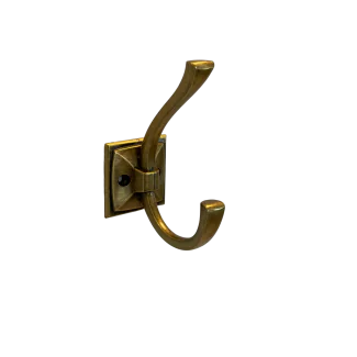 Hattekrog model SINGO i Antik messing look - inkl. skruer - skabsdesign.dk