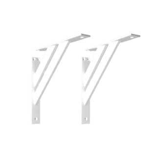 Hyldeknægt - 240 x 240mm - Hvid lakeret aluminium - sæt med 2 stk. - skabsdesign.dk