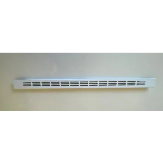 Ventilationsrist - Udluftningsrist Alu malet hvid - H:23,5 x L:375mm - Lille model - Skabsdesign.dk